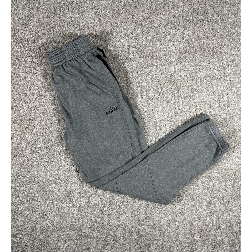 Spalding Men's Gray Jogger Sweatpants Size Small‎ Fleece Lined Pockets Athletic